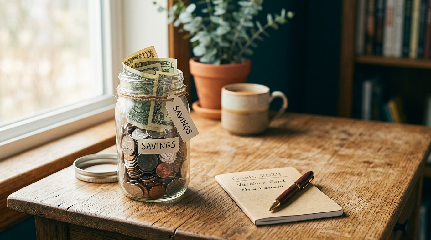 Jar of savings representing an emergency fund
