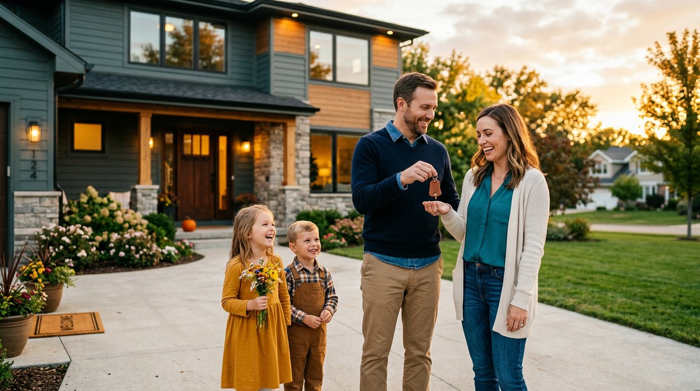 Mortgage loan keys handover for a new home